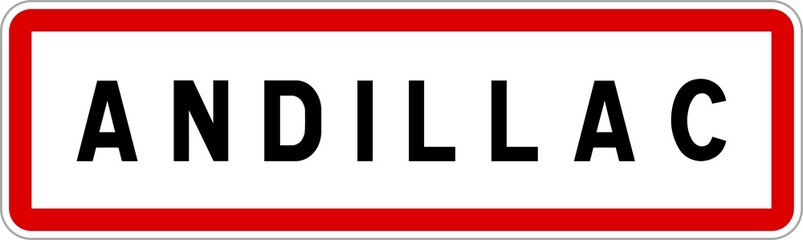 Panneau entrée ville agglomération Andillac / Town entrance sign Andillac