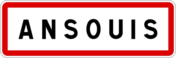 Panneau entrée ville agglomération Ansouis / Town entrance sign Ansouis