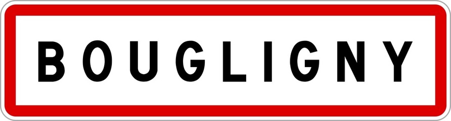 Fototapeta premium Panneau entrée ville agglomération Bougligny / Town entrance sign Bougligny