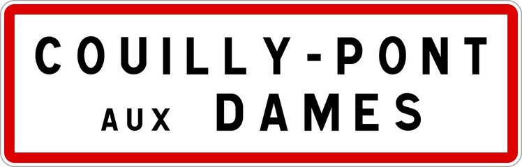 Panneau entrée ville agglomération Couilly-Pont-aux-Dames / Town entrance sign Couilly-Pont-aux-Dames