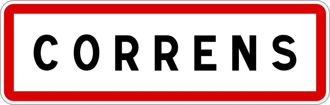 Panneau entr&eacute;e ville agglom&eacute;ration Correns / Town entrance sign Correns