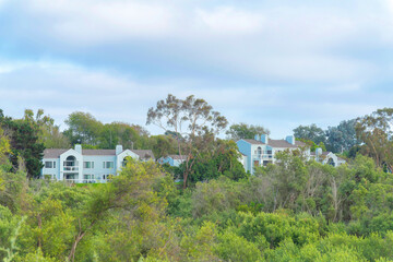 Fototapeta na wymiar Townhouses in Carlsbad neighborhood at San Diego, California