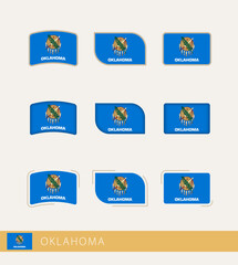 Vector flags of Oklahoma, collection of Oklahoma flags.
