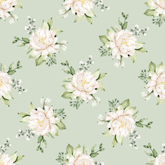 Seamless background, floral pattern with watercolor flowers. Repeat fabric wallpaper print texture. Perfectly for wrapped paper, backdrop.