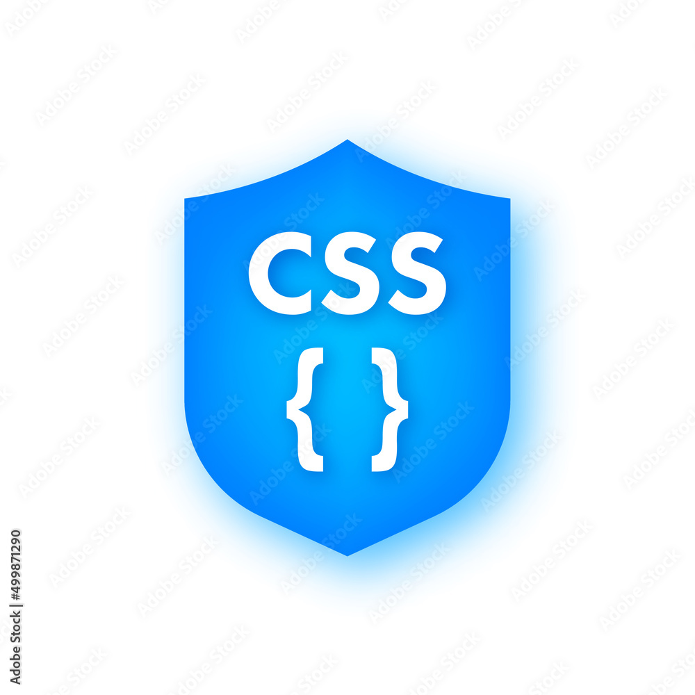 Poster cascading style sheets, css label. high performance. vector stock illustration.