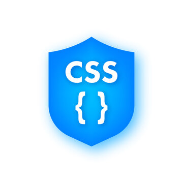 Cascading Style Sheets, css label. High performance. Vector stock illustration.