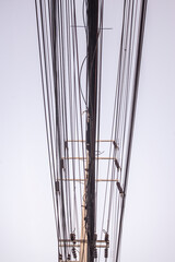 Lots of cluttered electrical cables.