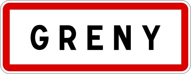 Panneau entrée ville agglomération Greny / Town entrance sign Greny