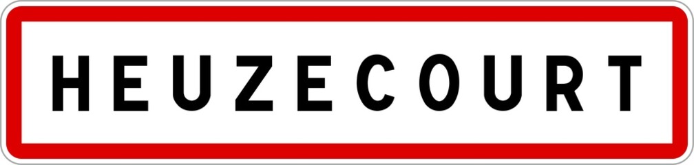 Panneau entrée ville agglomération Heuzecourt / Town entrance sign Heuzecourt