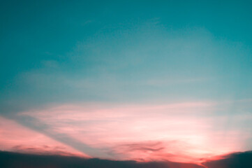 Blue ,pink rose sunset sky. Beautiful natural of sky abstract or background. Soft image.