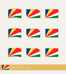 Vector flags of Seychelles, collection of Seychelles flags.