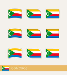 Vector flags of Comoros, collection of Comoros flags.