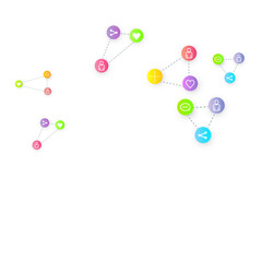 Social media marketing icons internet tags target