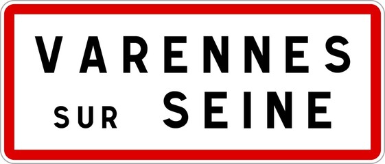 Panneau entrée ville agglomération Varennes-sur-Seine / Town entrance sign Varennes-sur-Seine