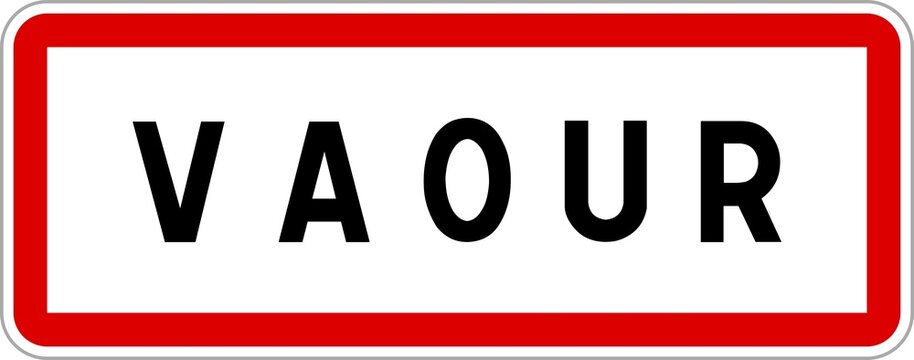 Panneau entrée ville agglomération Vaour / Town entrance sign Vaour