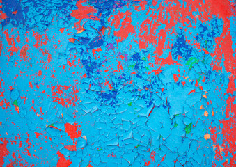 Obraz na płótnie Canvas Texture of old blue and red paint