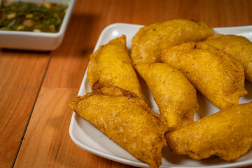 Fried empanadas, typical Colombian food
