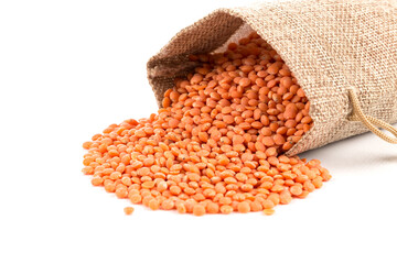 Orange organic lentils