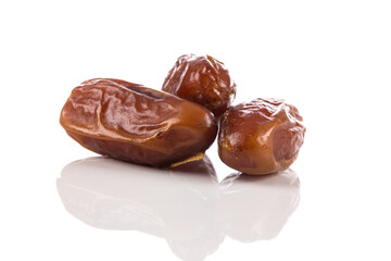 Date fruit close up isolated on white background
