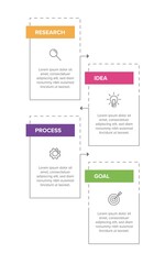 Vertical infographic design with icons and 4 options or steps. Thin line. Infographics business concept. Can be used for info graphics, flow charts, presentations, mobile web sites, printed materials.