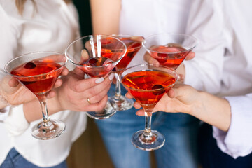 Party time - drinking color coctails