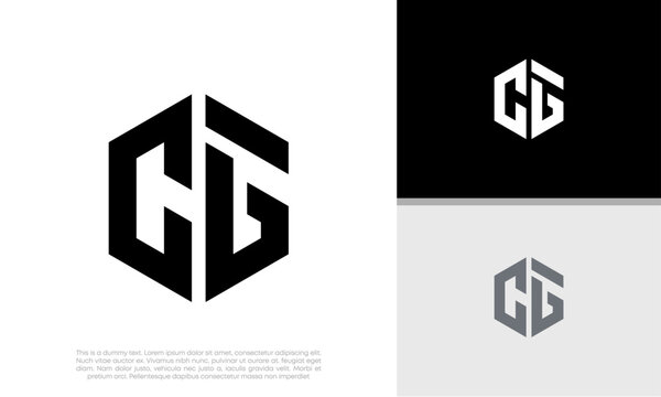 Initials CG logo design. Initial Letter Logo.	
