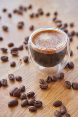 Espresso in a transparent cup