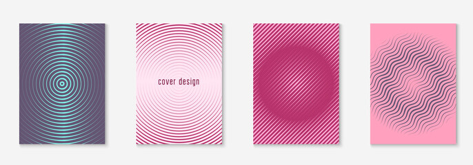 Set brochure as minimalist trendy cover. Line geometric element.