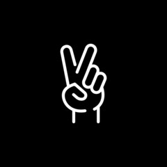 Fototapeta na wymiar peace hand gesture vector. Hand gesture V sign for victory or peace hand gesture symbol or icon. finger number two 2 Vector illustration on white background
