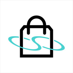 Logo Shop, bag, infinity elegant and professional