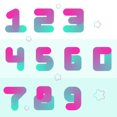 colorful numbers usable for graphic pieces