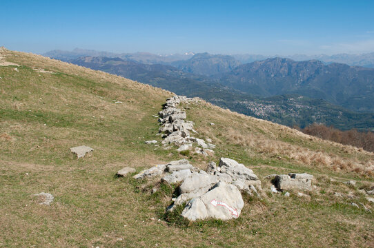 Rocks on the Mountain Path. Monte Linzone, Italy