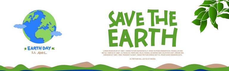 Save the earth banner design template