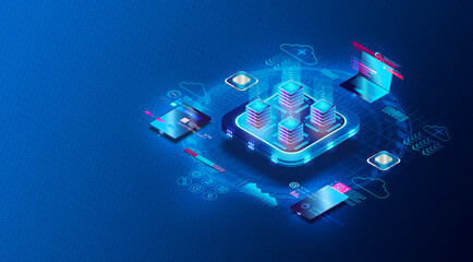 Server Virtualization Concept - 3D Illustration