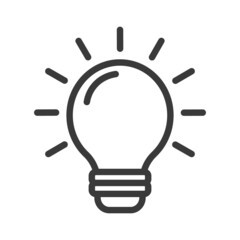 Lamp flat vector icon. Idea flat icon - stock vector