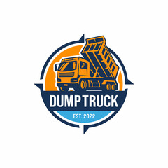 Dump truck logo design vector © sadajiwa
