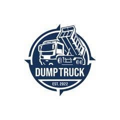 Dump truck logo design vector	