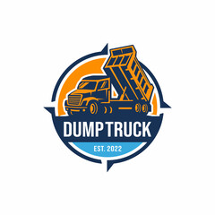 Dump truck logo design vector © sadajiwa