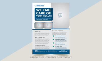 Medical Flyer Template vector design with standard a4 size.