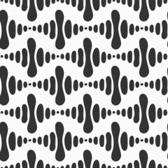 Abstract hand drawn seamless vector pattern with spots, doodle smooth shapes. Simple repeating ornament. Black and white doodle pattern background.
