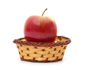 Apple in the basket.