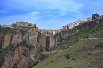 Fototapeta na wymiar The famous New Bridge in the Old Town of Ronda in Andalusia, Spain