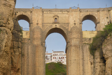 Fototapeta na wymiar The famous New Bridge in the Old Town of Ronda in Andalusia, Spain