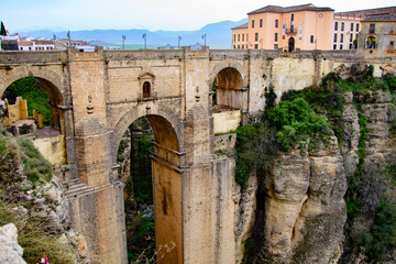 The famous New Bridge in the Old Town of Ronda in Andalusia, Spain
