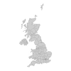 Obraz premium Outline political map of the United Kingdom. High detailed vector illustration.