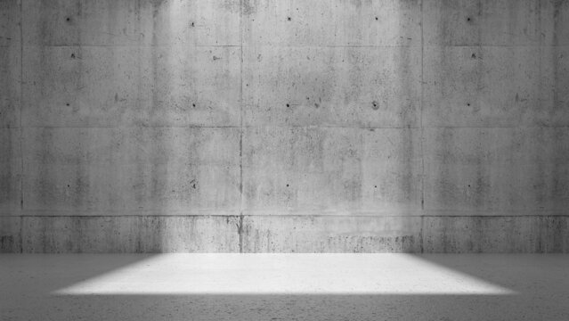 Abstract empty concrete room interior, 3d render