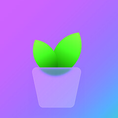 houseplant icon in Glass Morphism style