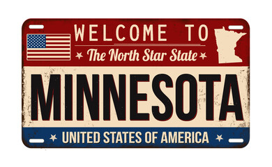 Welcome to Minnesota vintage rusty license plate