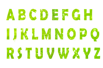 English alphabet on a white background. Abstract bright alphabet