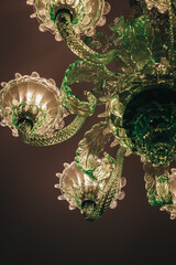 green bright chandelier 